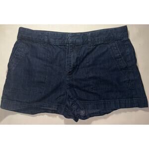 Ann Taylor Loft Chino Denim Shorts Dark Wash Women's Size 8